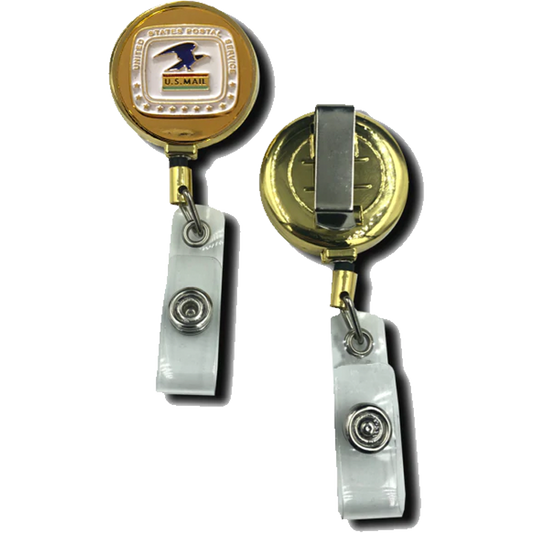 CL8-03 Postal Retractable ID reel metal ID card holder inspector Mailman mail carrier