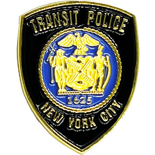BL2-003B New York City Transit Police Patch NYPD Lapel Pin with dual pin posts