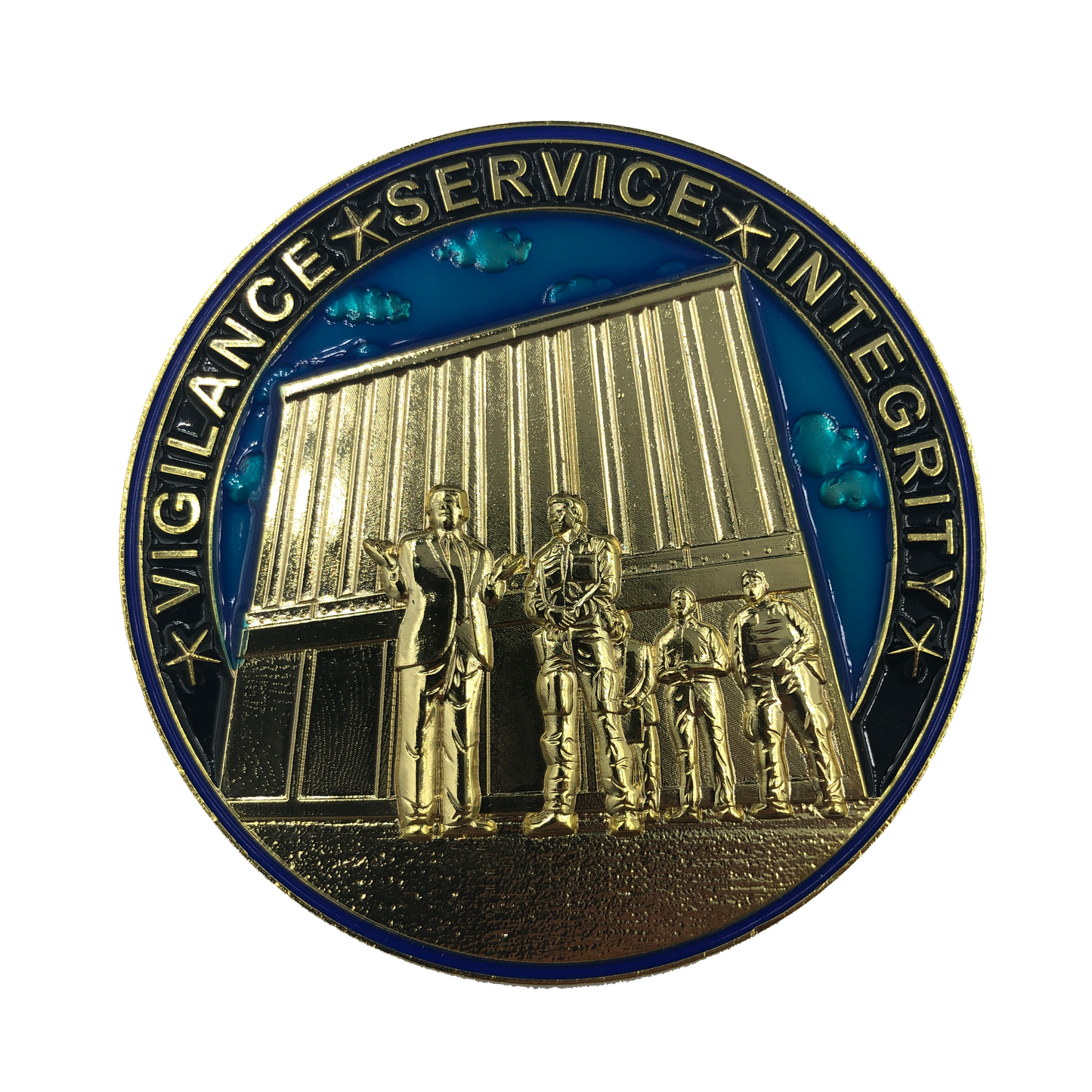 J-016 Thin Blue Line Trump MAGA at The Wall CBP Challenge Coin