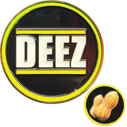 GL2-003 Deez Nuts challenge coin with 3D nuts Dispatcher Funny Gag Gift Thin Gold Line yellow
